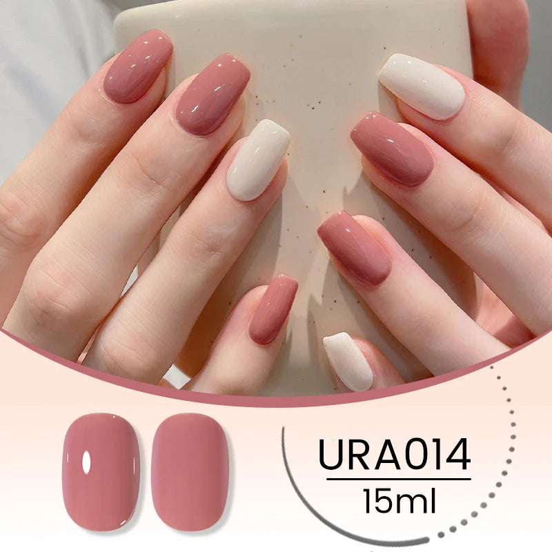 UR SUGAR 15ml Crystal Milky Jelly White Nude Gel Nail Polish Transparent Semi-permanent UV Gel Nail Art Soak Off Gel Varnish