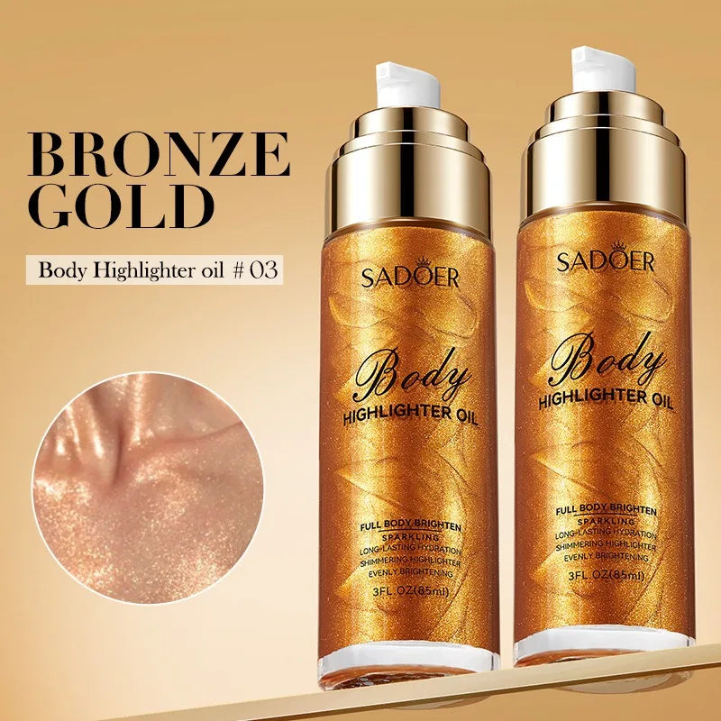 1PC Body Shimmer Spray Glitter Spray Shiny Body Lotion Waterproof Body Glitter Mist Spray Liquid Illuminators Highlighter Powder