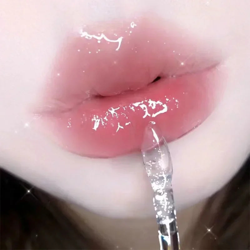 Mirror Water Glitter Lip Gloss Glossy Moisturizing Transparent Lip Oil Lasting Clear Primer Hydrating Plump Lipstick Makeup