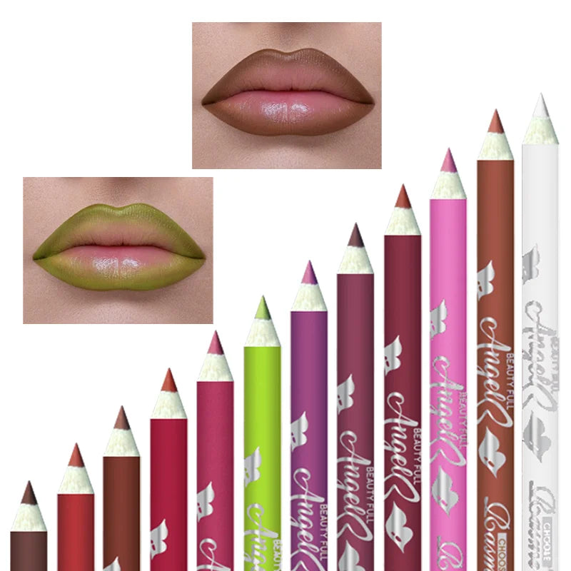 12PCS Nude Lipliner Set - Waterproof, Matte Crayon Lipliner Is Not Sticky And Easy To Apply Christmas Gifts