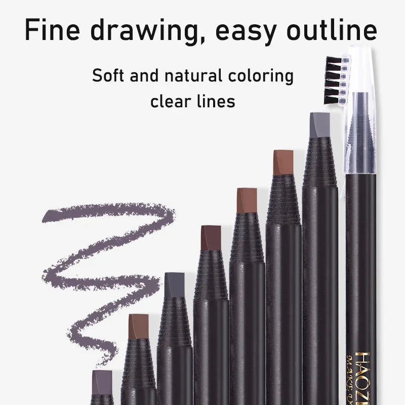 HAOZHUANG Waterproof Long Lasting Eyebrow Pencils with Soft Brush Eyebrows Makeup Tool Permanent Makeup Tattoo Accessories