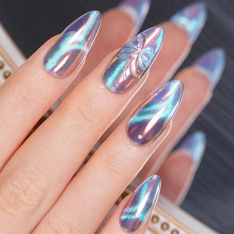 AWStorG 1-6pcs 7.5ml Ocean Ripple Cat Eye Gel Nail Polish Aurora Flash Blue Nude Glitter Color Magnet Nail Art Gel Salon Nails