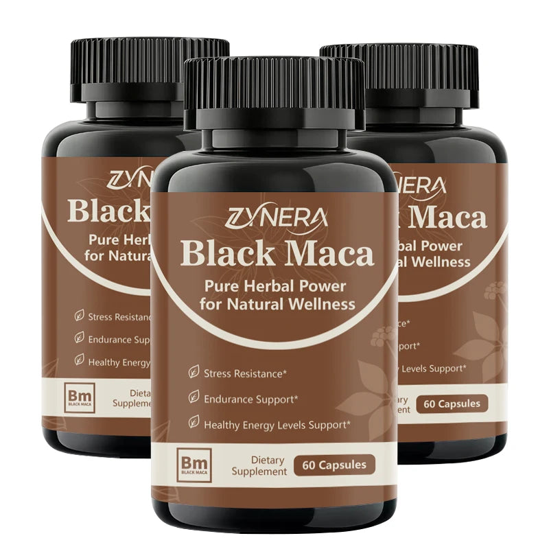 Powerful Black Maca Capsules Testosterone Booster for Men Increase Strength Stamina Energy Enhance Immunity Supplement Big 18