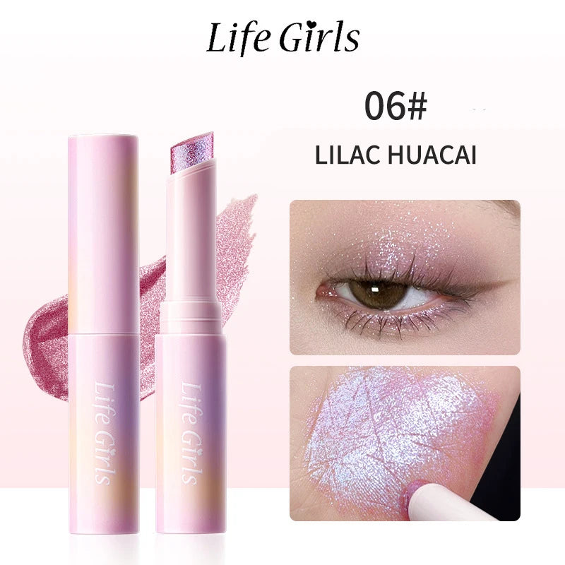 Water-Gel Eyeshadow Stick Is a Single-Swipe Makeup Highlighter Eyeshadow Stick with a Pearlescent Shimmer in Various Colors