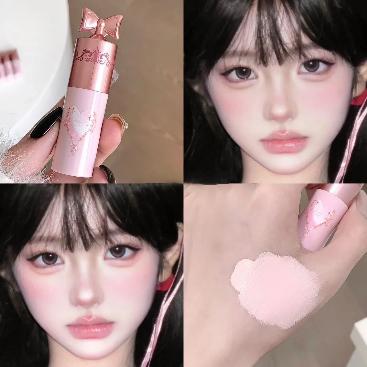 Pink Brightening Concealer Stick Waterproof Highlighting Liquid Moisturizing Concealer Cream Cover Acne Spot Dark Circles Makeup