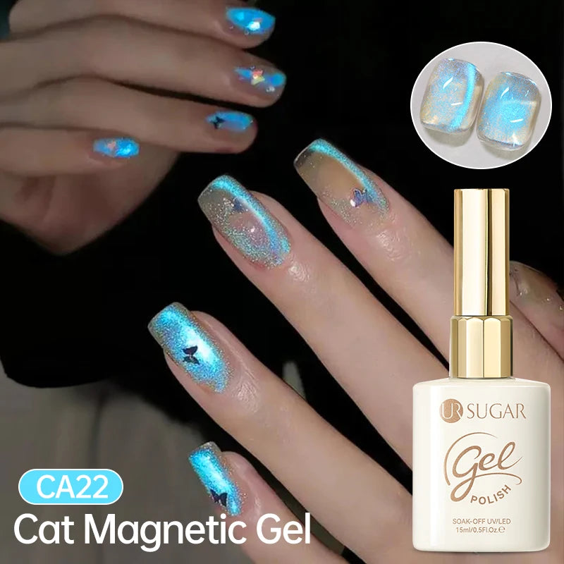 UR SUGAR 15ml Jelly Pink Cat Magnetic Gel Nail Polish Glitter ICE Soak Off Ceramic UV Gel Semi-permanent Nail Supplies Manicure