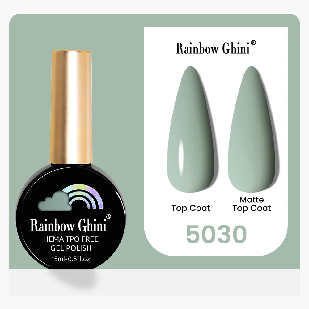 Rainbow Ghini 15ML 146 Colors Long-Lasting Colorful Gel Nail Polish Professional UV/LED Gel Polish Base Coat Matte Top Coat