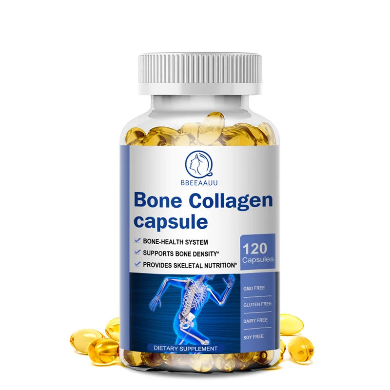 BBEEAAUU Collagen Bone Capsules for Joint Pain Bone Density Bone Growth Joint Collagen Calcium Absorption