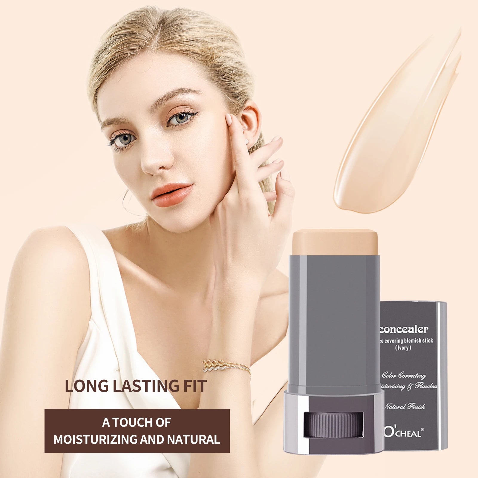 Ocheal Face Foundation Contour Stick Long-wear Lightweight Brighten Stick Face Concealer Blemish Contouring Beauty Makeup