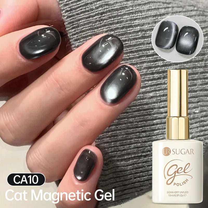 UR SUGAR 15ml Jelly Pink Cat Magnetic Gel Nail Polish Glitter ICE Soak Off Ceramic UV Gel Semi-permanent Nail Supplies Manicure