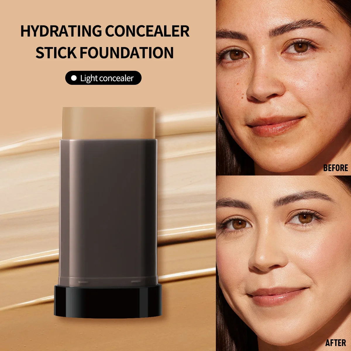 Moisturizing Foundation Stick Lasting Facial Concealer Cream Stick Full Coverage Waterproof Face Base Makeup Flawless Cosmetics