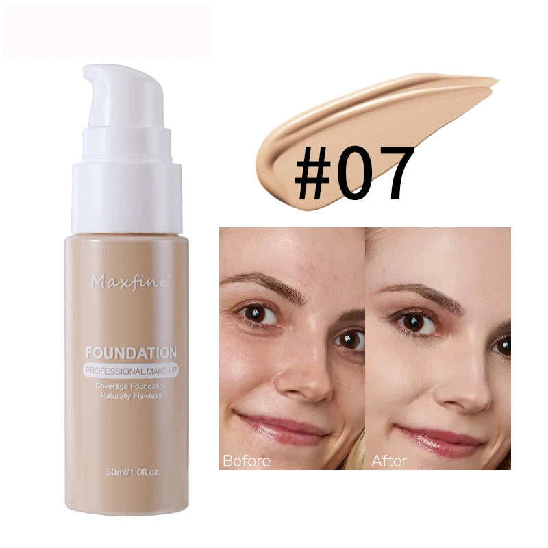 Liquid Foundation | Full Coverage, Conceals Imperfections Effectively, Waterproof & Sweat-Resistant, Professional Makeup for Smooth, Flawless Skin