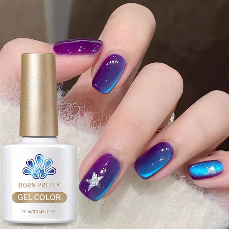 BORN PRETTY 10ml/15ml Guava Green Cat Magnetic Gel Shine Glitter Semi Permanent Soak Off UV Varnish Nail Supplies