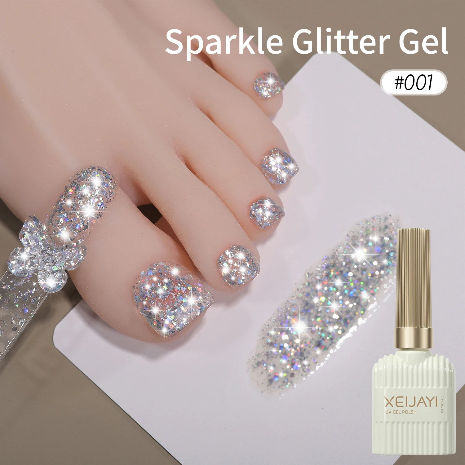 1/ 10pcs 15ML Glitter Silver Color Nail Gel Polish Semi-permanent Varnish Soak Off Nail Art UV LED Gel Manicure For Summer