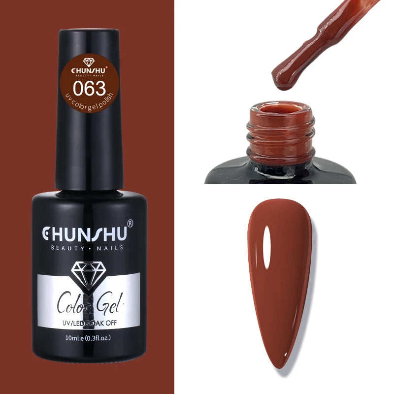 CHUNSHU 10ml Gel Nail Polish Soak Off Semi-Permanent Varnish Professional Salon UV LED Nails Art Gel No Smell All Seasons Colors
