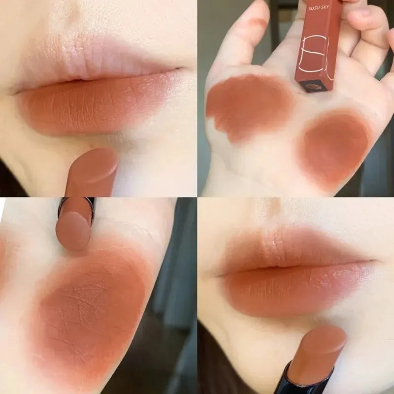 TX010 Thin Tube Matte Lipstick Waterproof Sweatproof Long-Lasting Makeup Resistant Dual Use on Lips And Cheeks