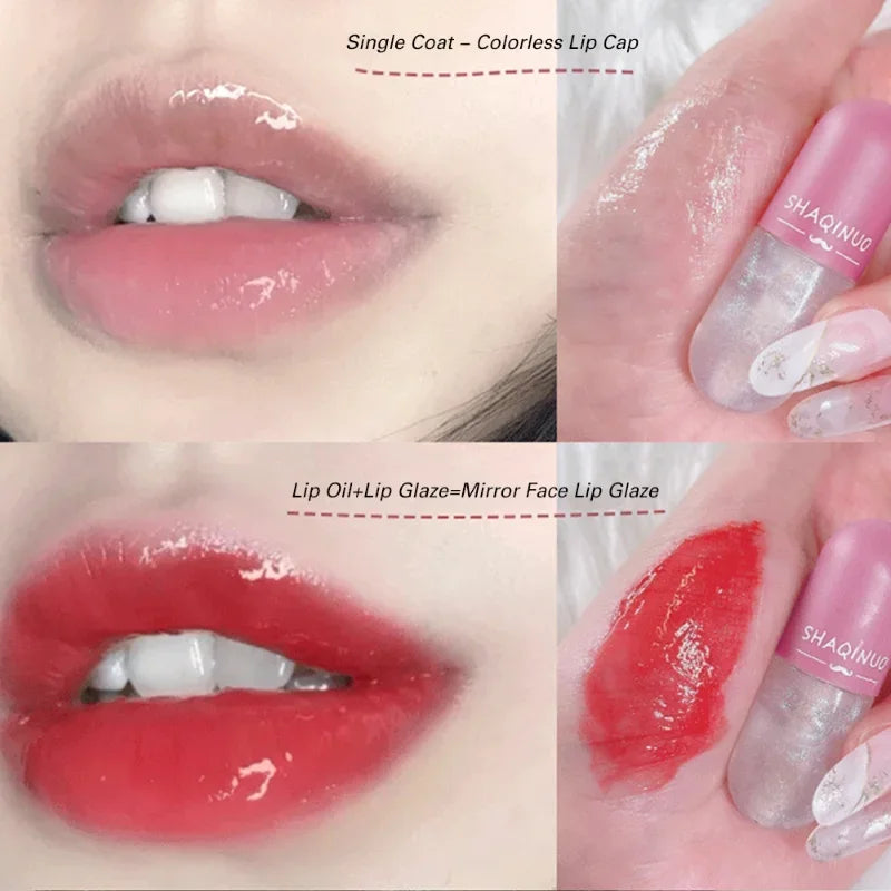 Moisturizing Plumping Lip Oil Color Change Crystal Jelly Lip Glaze Glass Transparent Glitter Lip Gloss Lips Makeup Cosmetics