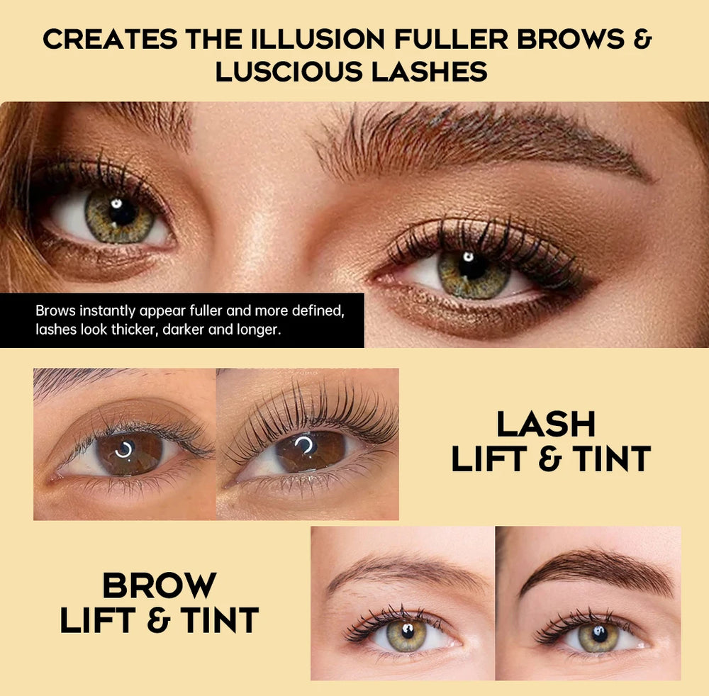 Gollee Lash and Brow Tinting Perm Kit Black Natural Eyelash Lifting Perm Treatment Makeup tools 4-6 Weeks For Lash Curler Perm