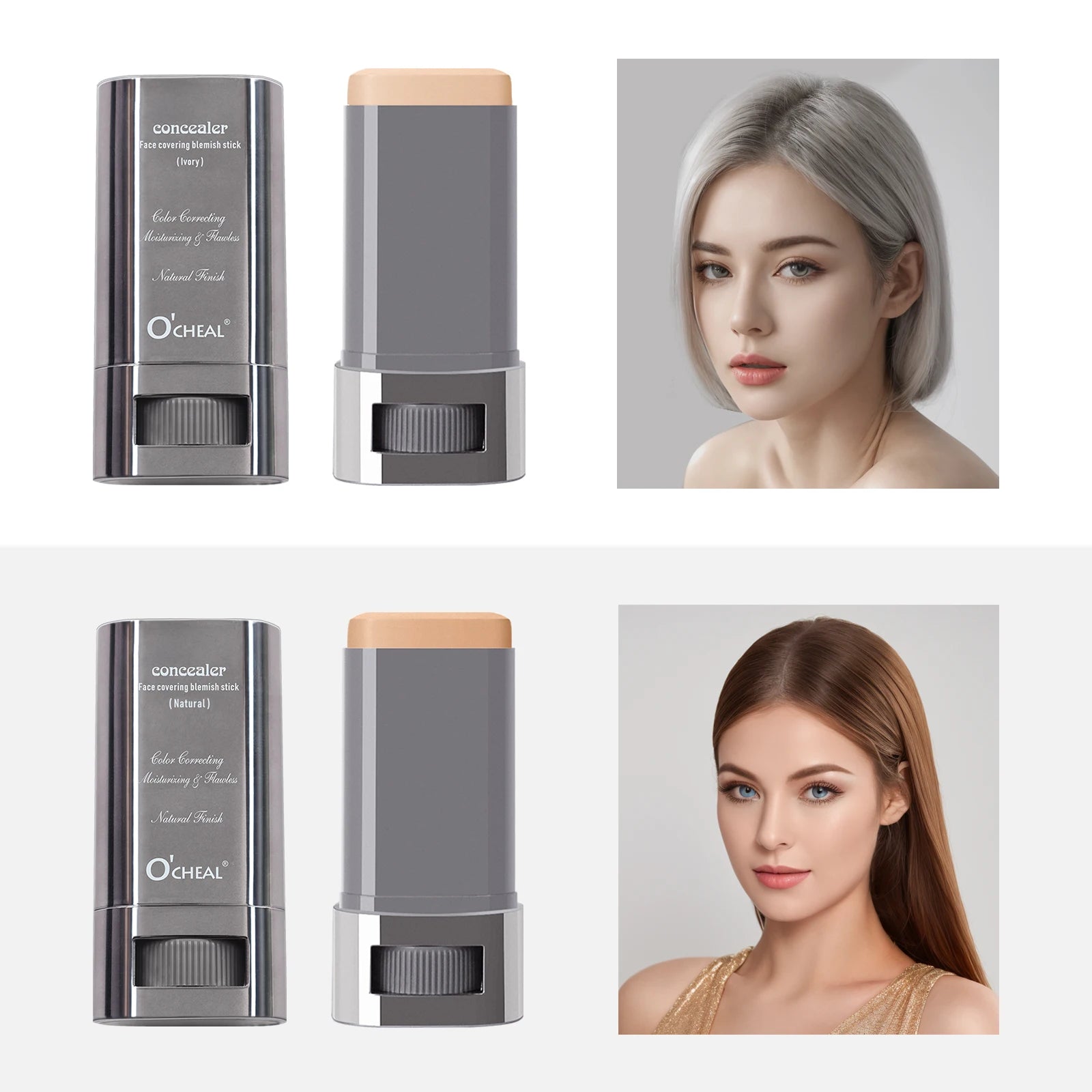 Ocheal Face Foundation Stick Long-wear Lightweight Brighten Stick Face Blemish Beauty Makeup