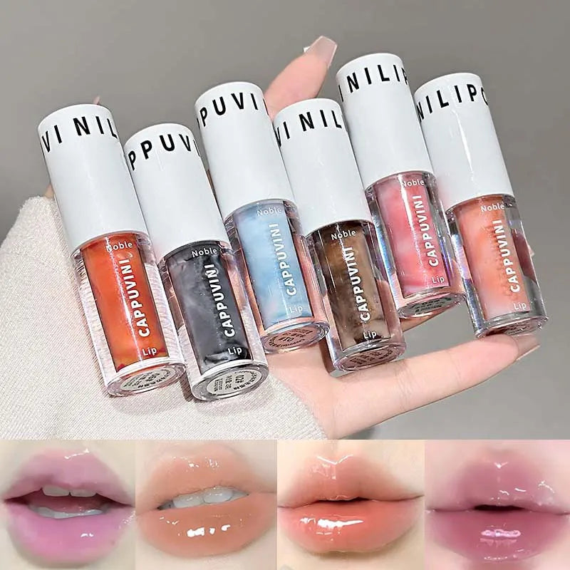 Cappuvini Sand Ice Double Color Lip Glaze Moisturizer Smooth Plumps Lips Easy to Apply Color-Enhancing Lip Gloss Lipstick