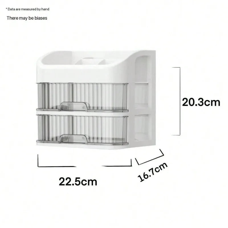 3-5 Tier Cosmetic Organizer with Drawers, Spacious Makeup Storage for Skincare, Brushes, Lipsticks, Perfect for Vanity