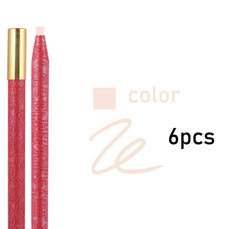 Waterproof Long Lasting Eyebrow Pencils Peel Off & Red Lip Pencil ,Eyebrow Tattoo Makeup Microblading Brow Pencil Makeup Tool