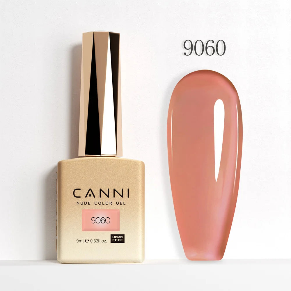 9ml CANNI HEMA/TPO FREE Nude Pink Color Nail Gel Polish Full Coverage Semi Permanent Long Wear Top Coat Venalisa Gel Varnish