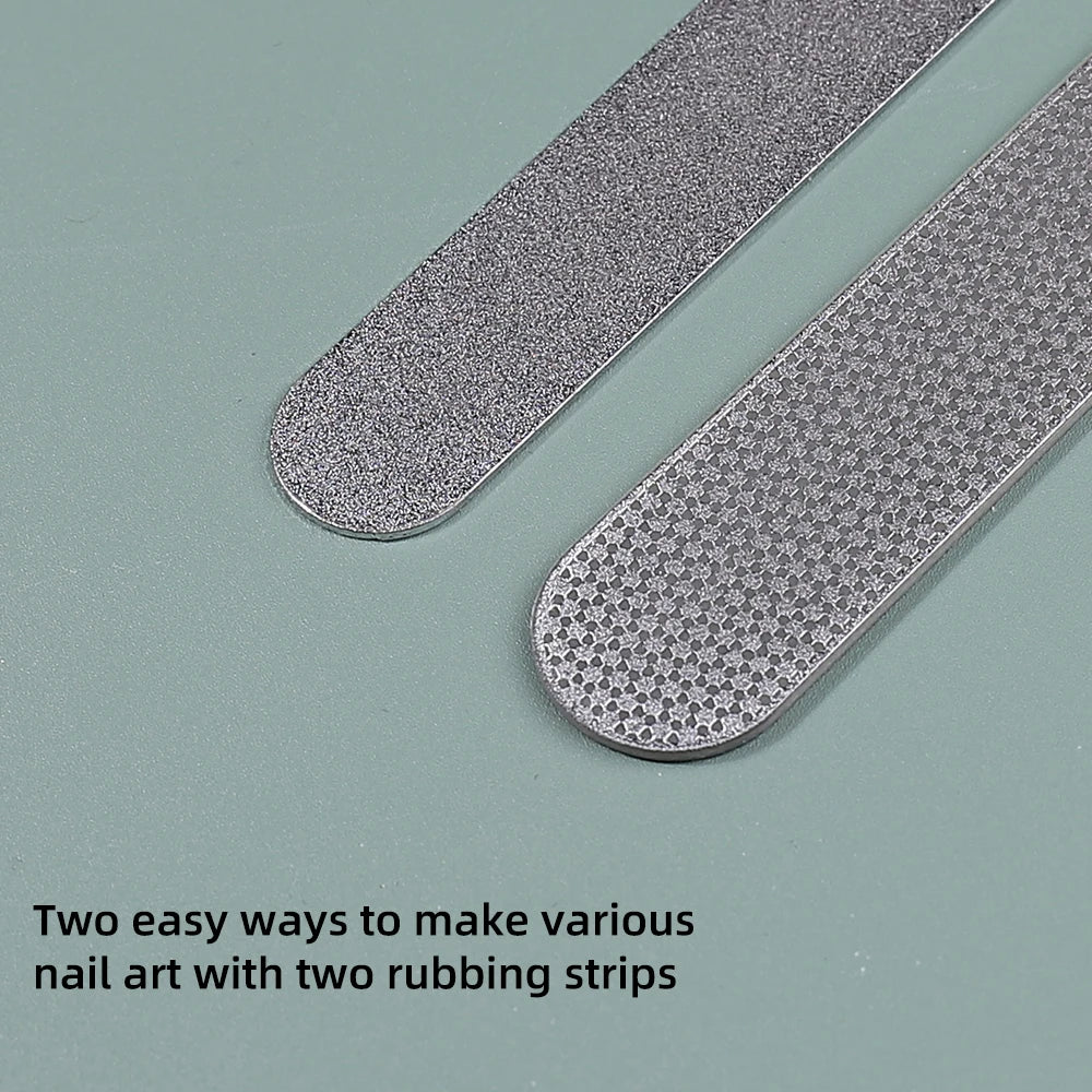 Diamond Nail File Stainless Steel Double Side Nail File Metal File Buffer Fingernails Toenails Manicure Files for Salon And Home