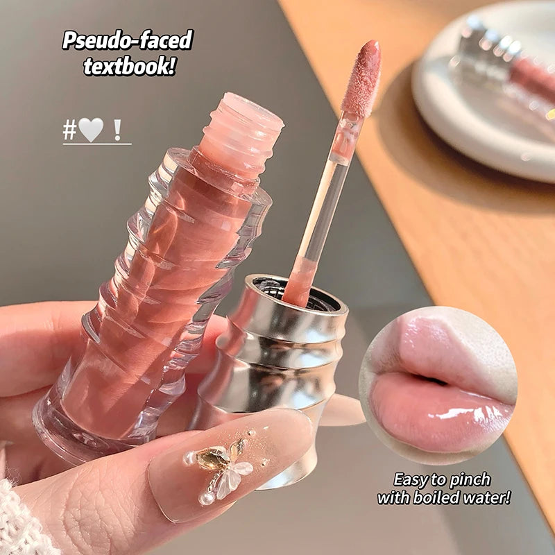 Gege bear Water Light Mirror Lip Gloss Ice-Clear Jelly Lip Moisturizing and Color-Enhancing Lip Gloss