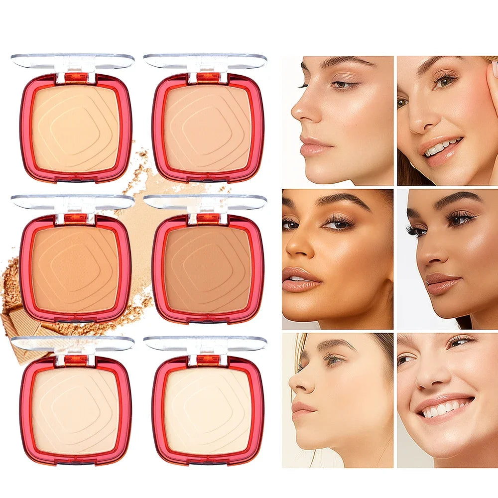 Waterproof Matte Pressed Powder Full Coverage Oil Control 24H Weightless Foundation Long Lasting Non Caking Finishing