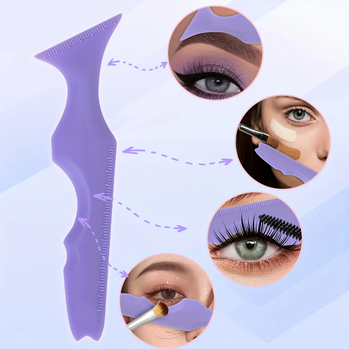 Reusable Silicone Makeup Guide - Perfect Eyeliner & Eyeshadow Stencil, For Eye & Lip Contouring, Flexible Cosmetic Stencil