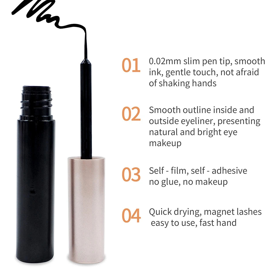 REDSIREN Natural Magnetic Lashes Makeup 1/5Pairs Reusable Magnetic False Eyelashes and Eyeliner Kit