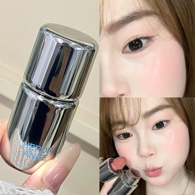 Korean Liquid Powder Blusher Natural Enhancement Color Low Saturation Matte Multi-purpose Powder Blusher Liquid Water Gloss