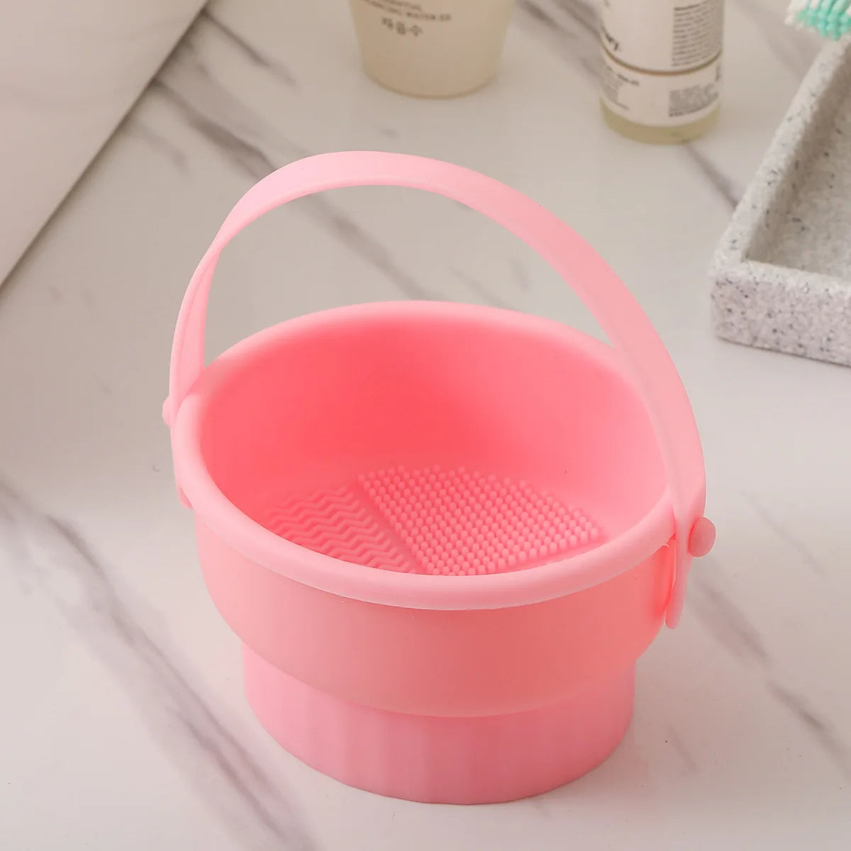 New Makeup Brush Cleaning Bowl Silicone Powder Pouch Storage Rack Beauty Egg Cleaning Artifact Drying Tool
