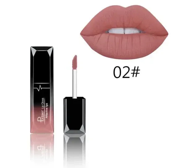 Matte Lips Makeup Waterproof lipgloss Velvet liquid matte lipstick Long Lasting Nude Lip Gloss Cosmetics P1201#
