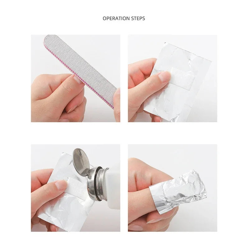 100Pcs Bag Aluminium Foil Nail Art Soak Off Polish Nail Removal Wraps Towel Gel Remover Manicure Tool