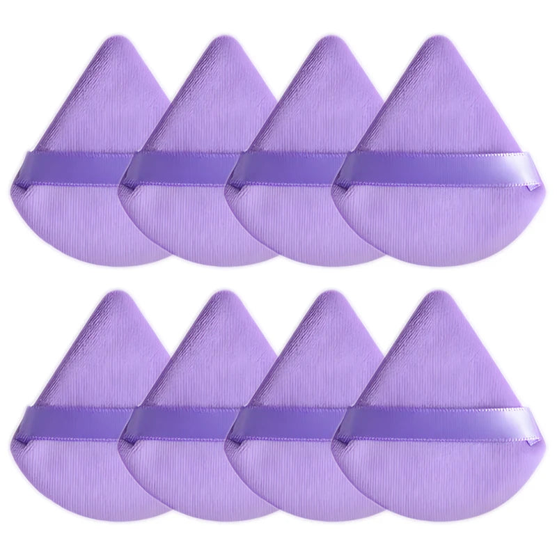 1/8Pcs Triangle Velvet Cosmetic Puff Make Up Loose Powder Application Sponges Face Contour Shadow Foundation Setting Makeup Puff