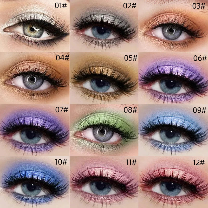 13-Shade Waterproof Liquid Eyeshadow Palette - High Shine Long-Lasting & Smudge-Proof Makeup Set for Glamourous Looks glitter