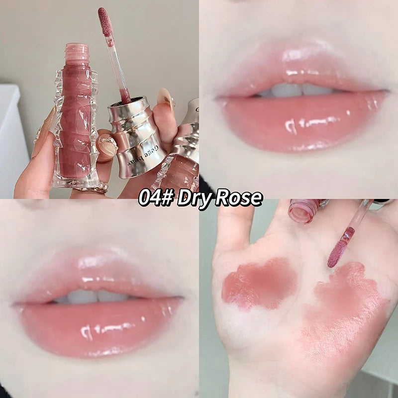 Gege bear Water Light Mirror Lip Gloss Ice-Clear Jelly Lip Moisturizing and Color-Enhancing Lip Gloss