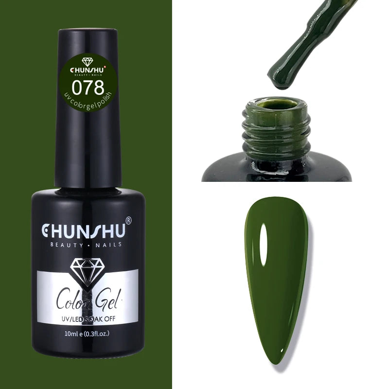 CHUNSHU 10ml Gel Nail Polish Soak Off Semi-Permanent Varnish Professional Salon UV LED Nails Art Gel No Smell All Seasons Colors