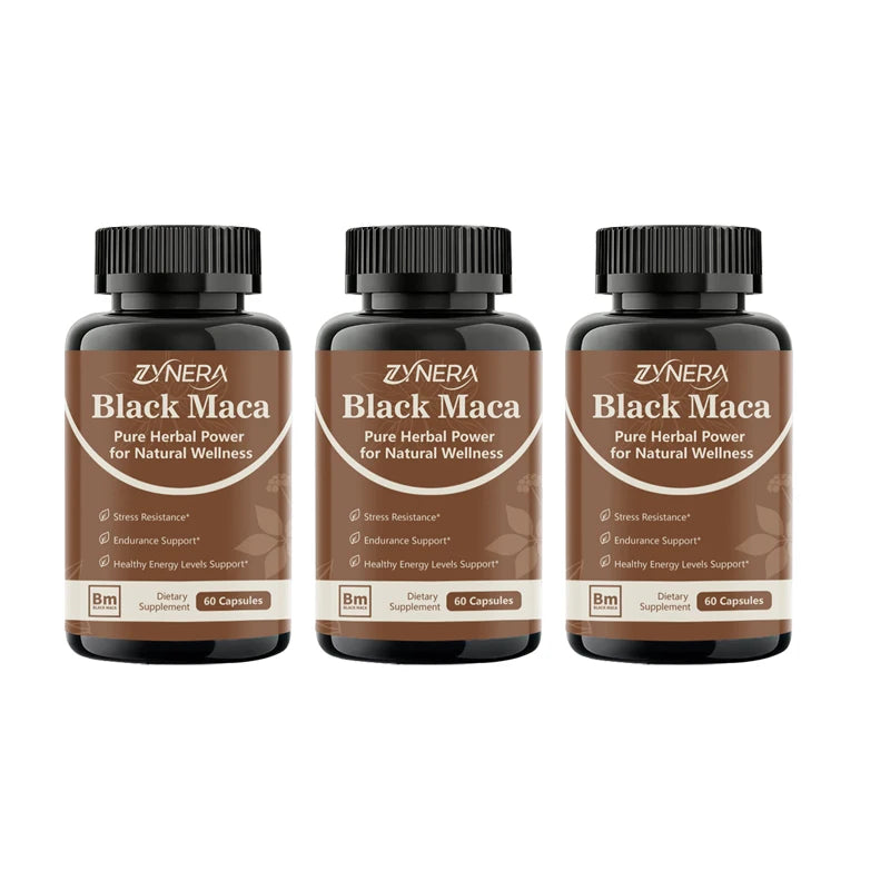 Powerful Black Maca Capsules Testosterone Booster for Men Increase Strength Stamina Energy Enhance Immunity Supplement Big 18