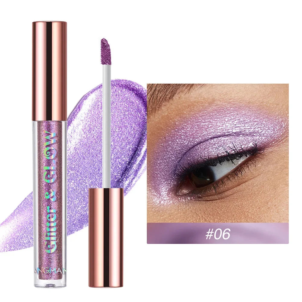 Women Pearlescent Face Liquid Eyeshadow Highlighter Shiny Eyeliner Glitter Eyeshadow Waterproof Brighten Eyes Makeup Beauty