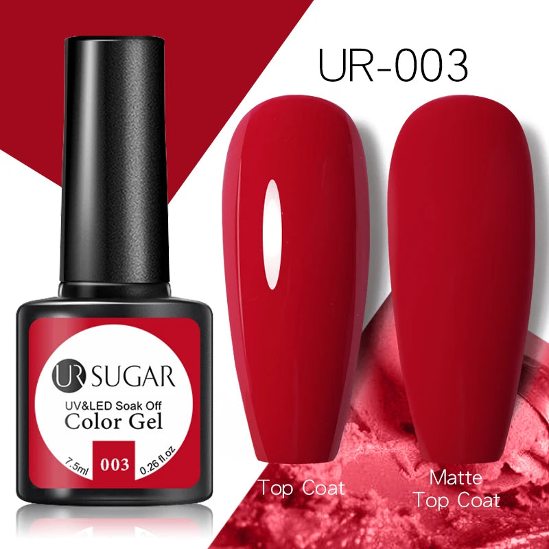 UR SUGAR 7.5ml Rose Glitter Solid Color Gel Nail Polish Jelly Nude Pink Semi Permanent DIY Nail Art UV LED Soak Off Gel