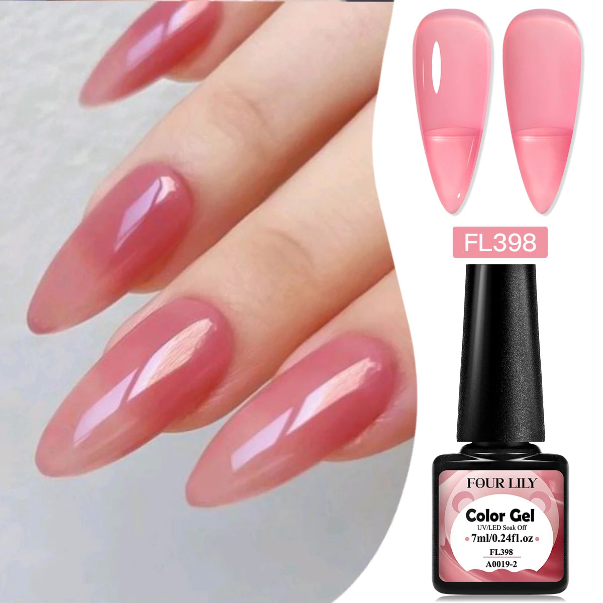 FOUR LILY 7ml Nude Pink Jelly Nail Gel Polish 12 Colors Semi Permanent Soak Off UV LED Gel Polish Nail Art Painting Gel Varnish