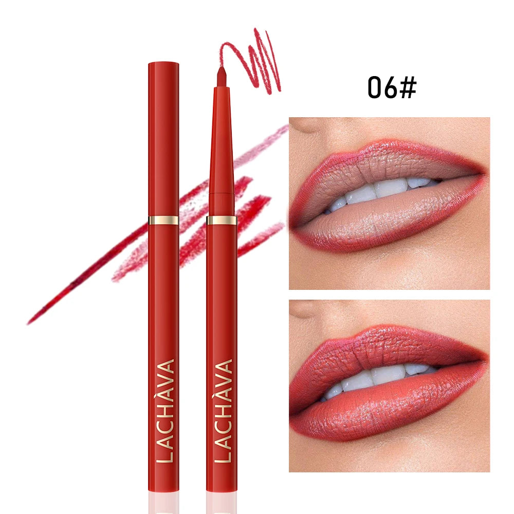 Long-lasting Waterproof Matte Nude Lip Liner - High Pigmentation, Retractable, Smooth Application, Natural Look