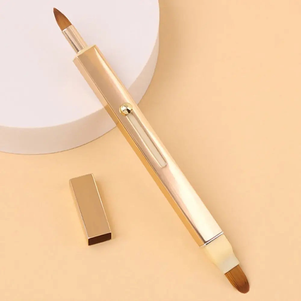 Retractable Lip Makeup Brush Lipstick Lip Gloss Brush Telescopic Dual Use Lip Brush Beauty Tools With Protect Cap
