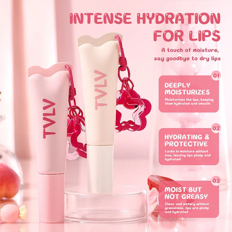 Tvlv Color Lip Gloss Lip Balm Lip Oil 3-in-1 | Essential Moisturizing Lip Care for Fall and Winter, Improves Lip Wrinkles, Prevents Cracking, and Enhances Tone.