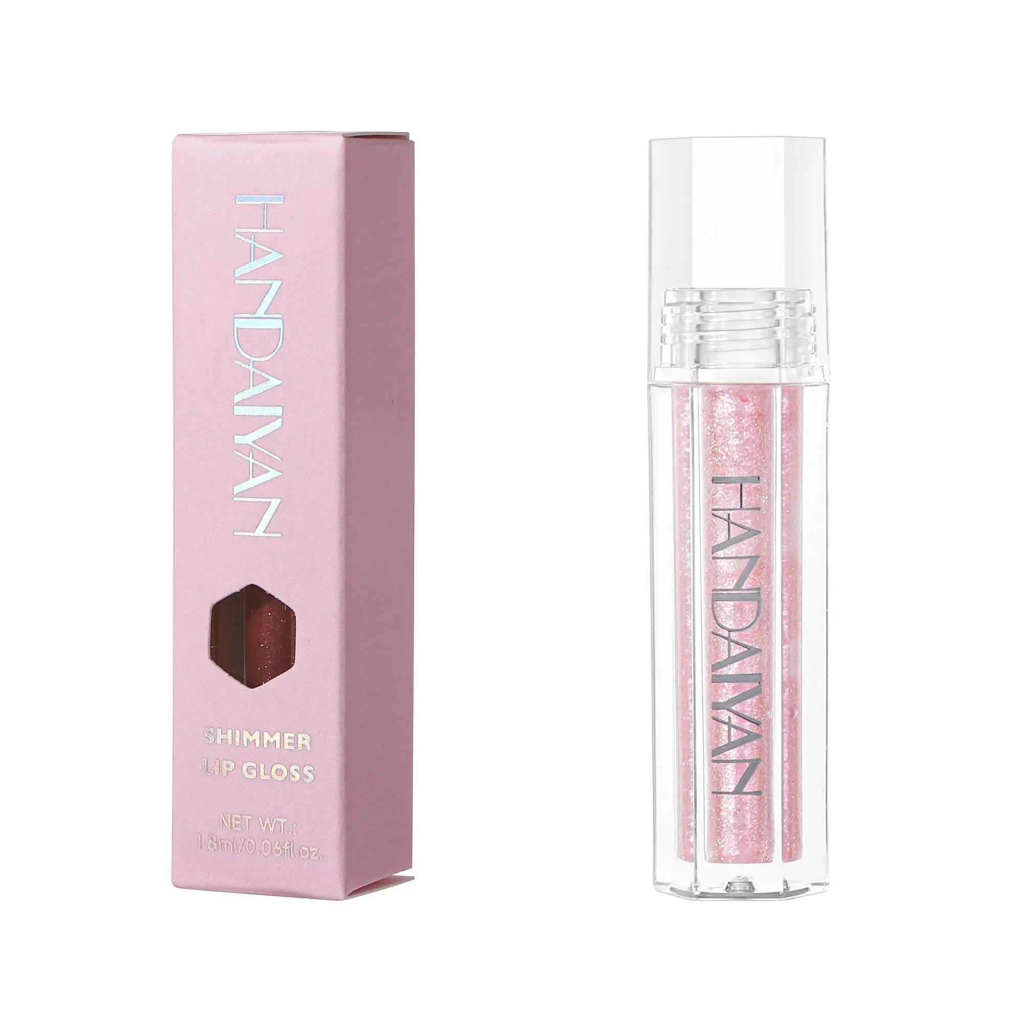 HANDAIYAN Lip Gloss Plumping Glitter Jelly Nude Red Liquid Lipstick Waterproof Moisturizing Oil Infused Long Lasting Sexy