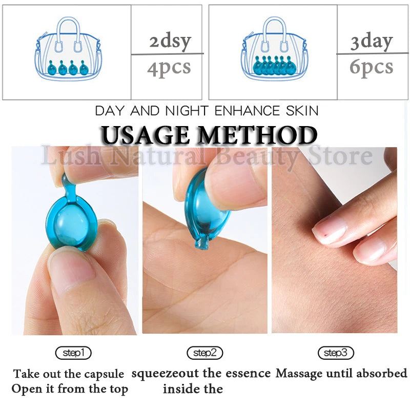New Blue Copper Peptide Capsule Face Serum Wrinkle Remove Essence Tightens Night Moisturizing Radiant Rejuvenation Skin Care