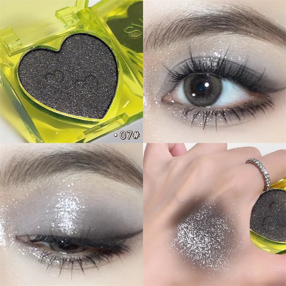 Single Color Glitter Eyeshadow Palette Pigmented Black White Shimmer Matte Brown Contour Powder Highlighter Glow Colorful Plate